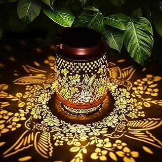 Solar Lanterns Outdoor Waterproof Hummingbird Elegant Garden Decor Birthday Gifts for Women Mom Grandma Sister Metal Hanging Solar Lights Outside Gardening Decorations for Backyard, Patio, Lawn, Porch