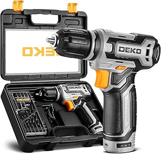 _SKIP_Cordless Drill: DEKO PRO 12V Power Battery Drill Set with Small Electric Drills and 3/8-inch Keyless Chuck with Portable Tool Set Gift Box