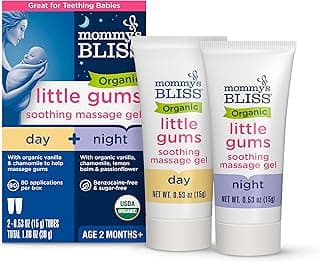 Perfect Gift Idea: Mommy's Bliss Organic Little Gums Soothing Massage Gel Day and Night Combo, Great for Teething Babies, Age 2 Months+, Sugar Free, Mild & Sweet Flavor, 2 - 0.53 Oz Tubes (Pack of 1)