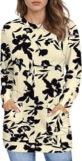 Long Sleeve Womens Tunic Tops to Wear with Leggings Loose Fit Crew Neck T Shirts with Pockets