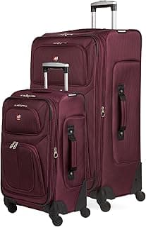 Price Drop: Sion Softside Expandable Spinner Luggage Durable Lightweight Travel Suitcase, Merlot, 2-Piece Set (21/29)