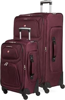_SKIP_Sion Softside Expandable Spinner Luggage Durable Lightweight Travel Suitcase, Merlot, 2-Piece Set (21/29)