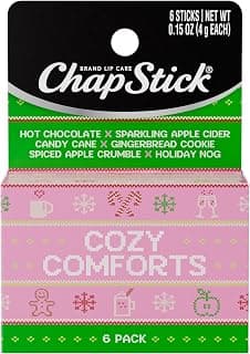 Stocking Stuffers Cozy Comforts Lip Balm Holiday Gift Set, Moisturizing Daily Lip Care For Dry, Chapped Lips, Soothing Hydration, Limited Edition Cozy Flavors, 6 Pack Variety, 0.15 OZ EA