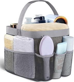 Mesh Shower Caddy Portable - 9 Pockets for College Dorm Room Essential | Large Capacity Mesh Shower Caddy with 9 Pockets, Portable Hanging Toiletry Bag for College Dorm, Gym, Camping and Beach