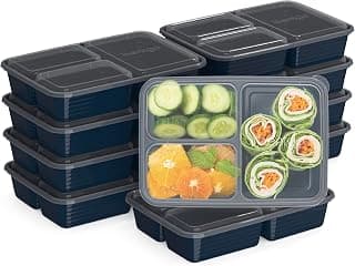 4-Cup Capacity, Portion Control, Stackable, Microwave, Freezer & Dishwasher-Safe, PFAS & BPA-Free (Navy Blue)
