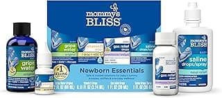 Mommy's Bliss 4-Piece Newborn and Baby Essentials Kit - with Gripe Water, Gas Relief Drops, Vitamin D 400IU, and Saline Drops/Spray - The Perfect Baby Gift.