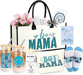 New Boy Mom Gifts, First 1st Mothers Day Birthday Gifts for New Mom Set of 7