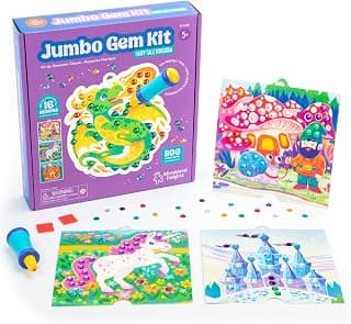 Limited Time Deal: Educational Insights Jumbo Gem Kit - DIY Arts and Crafts Sets for Kids, Easy & Fun Diamond Painting Activity for Small Hands, Crafting & Art Supplies, Jewel Stickers, Creative Gifts, Ages 5+