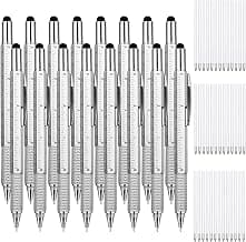 6 in 1 Combines Screwdriver Ruler Level Stylus Refills, Gift for Father Men Husband, Portable Tool for Work DIY Projects