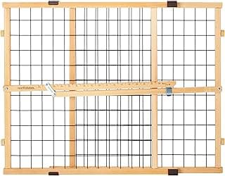 MYPET Wire Mesh Dog Gate: 26.5"-42" Wide Pressure Mounted with No Tools; Expandable, Durable Pet Gates for Doors and Hallways, 23" Tall, Made with Sustainable Hardwood