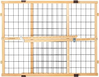 MYPET Wire Mesh Dog Gate: 26.5"-42" Wide Pressure Mounted with No Tools; Expandable, Durable Pet Gates for Doors and Hallways, 23" Tall, Made with Sustainable Hardwood