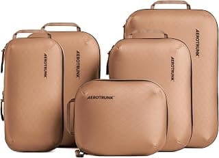 Ultralight Compression Packing Cubes for Travel, 6-Pack, Mocha