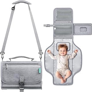Price Drop: Portable Diaper Changing Pad with Shoulder Strap, Detachable Travel Changing Pad with Baby Wipes Pocket, Gifts for Baby Shower, Newborn Girls and Boys (Austere Grey)