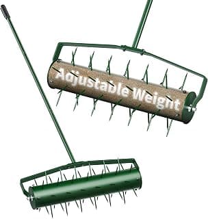 Perfect Gift Idea: 21” Lawn Aerator, Heavy-Duty Manual Lawn Aerator Tool with 50” Metal Handle for Lawn Care, Grass Aerator Lawn Aeration Machine for Garden, Yard, Cropland to Loose Soil