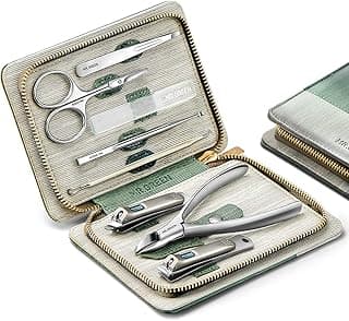 MR.GREEN Manicure Sets Pedicure Kits Stainless Steel Nail Clipper Personal Care Tools with PU Leather Case (Green)