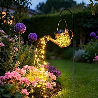 1 Pack Solar Watering Can Lantern, Hanging Light Outdoor Waterproof, Hanging Lantern Decorative, Garden Decoration Gift for Women Mom