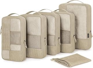 BAGSMART Compression Packing Cubes for Travel, 6 Set | Fits 20/24/28in Carry-On Suitcases, Compressible Bags Streamline Cruise Travel Essentials, Sturdy Handles, Machine Washable