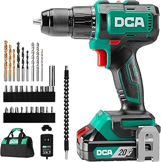 _SKIP_DCA 20V Brushless Hammer Drill Cordless, 492 in-lb Torque Impact Drill, 1/2" All-Metal Keyless Chuck,18+1+1, (0-450/0-1800RPM), 27000 IPM, Compact Design with 2.0Ah Battery & Charger,ADJZ2055i