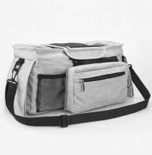 Universal Stroller Organizer Bag with Insulated Cup Holder & Non-Slip Strap | Stroller Caddy with Detachable Phone Bag, Baby Stroller Accessories Fits Uppababy, Nuna, Doona, New Mom Gifts, Gray