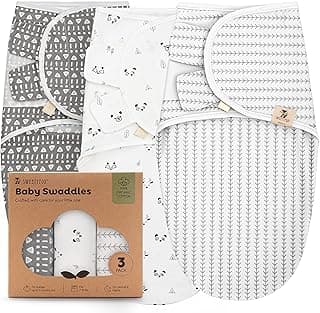 Sweety Fox 3-Pack Organic Baby Swaddles - Swaddles for Newborns, Infant 0-3 Months, Baby Girls, Boys, Soft & Snug Newborn Nursery Swaddling Blankets (Forest)