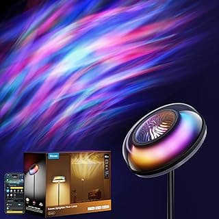 Compatible with SmartThings, Alexa, and Matter, LED Modern Corner Floor Light, Warm Cool White Standing Lamp for Bedroom