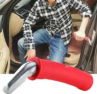 Valorcielo Car Door Handle for Elderly, Car Assist Handle Auto Cane | 300 lb Support | Fits Vehicles with U-Shaped Door Striker | Portable Auto Cane for Seniors | Non-Slip Grip,Red 1 Pack