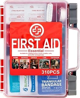 Durable & Portable Case, Complete First Aid Kit for Home, Car, Camping, Travel, Hiking, Truck, Office, Sports, Outdoor