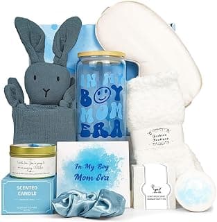 Boy Mom Gifts, New Mom Gift for Women After Birth Pregnancy W Glass Cup | Mama Care Package After Baby Gift for moms To Be Set Box for Expecting Moms new Mommy Essentials