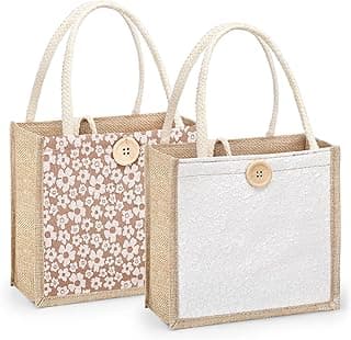 Budget Find You Need: Women Tote Bag,2Pcs Jute Casual Tote's Handbag Embroidered Personalized Bento Bag,Reusable Grocery Bags Shopping Bags