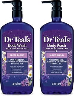 Dr Teal's Sleep Body Wash with Pure Epsom Salt, Melatonin, Lavender & Chamomile Essential Oil Blend, 24 fl oz (Pack of 2)