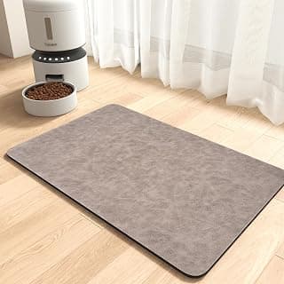 MontVoo-Absorbent Pet Feeding Mat-No Stains Pet Mat for Food and Water Bowl-Quick Dry Cat & Dog Food Mat Water Dispenser Mat-Pet Supplies Mat-Dog Water Bowl Mat for Messy Drinker,(Brown,12"x19")