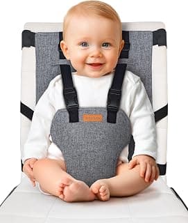 Best Amazon Buy Under: liuliuby Compact Travel High Chair | Portable High Chair for Baby | Baby Travel Essential Harness Seat | Must Haves for Vacations, Restaurants, Family Visits with Babies | Portable Highchair Seat