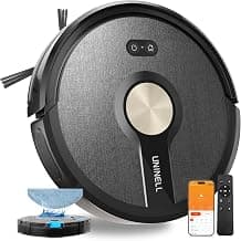 Robot Vacuum and Mop Combo,5000Pa Robotic Vacuum Cleaner,180mins Runtime Vacuum Robot with App/Remote/Alexa Control, Ideal for Hard Floor/Carpet/Pet Hair, Self-Charge,Schedule Clean(UR1)