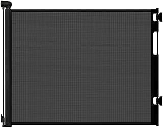 Retractable Baby Gate for Stairs and Doorways, 55" Wide x 33" Tall Mesh Dog Gate for Indoor & Outdoor Use, Safety Gate for Babies and Pets, Child Gates for Hallways, Hardware Mounted, Black
