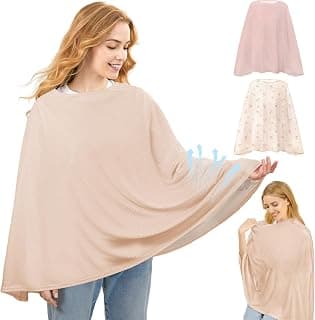 Basumee Nursing Cover for Breastfeeding Breathable Mesh 360 Full Privacy | Breastfeeding Cover Up, Athletic Mesh, Wrap-Around, Easy Wear Feeding Essentials for Car Seat, Stroller Cover, All Body Types