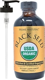 Cold-Pressed Unrefined Black Seed Oil, 1.5% TQ, USDA, Turkish Nigella Sativa, 5000mg/serving, >50mg TQ, Glass Bottle