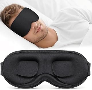 Vynix® Sleep Mask for Men Women - 100% Blackout Eye Masks for Sleep - 3D Soft Sleeping Mask for Side Sleepers - Zero Pressure Lash Extensions Eye Cover Shade for Airplane Travel Essentials, Black