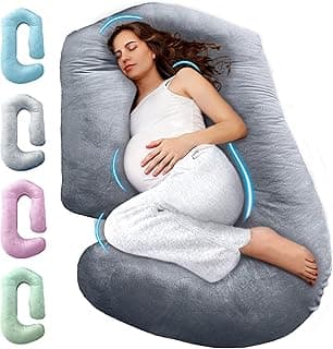 PILLANI Pregnancy Pillows for Sleeping – 57-Inch Maternity Pillow for Pregnant Women with Removable Washable Cover – Support for Back, Belly, Neck, Legs, and Hips – V C U Shaped Full Body Pillow