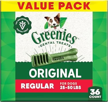 Is It Worth Buying: Greenies Veterinarian-Recommended Adult Natural Dental Dog Treats Regular Size, Dog Dental Chews, Original Flavor, 36 oz. Pack, 36 Count