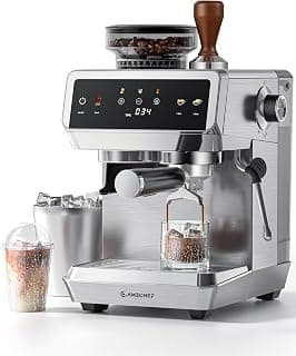 Hot & Cold Brew, Cappuccinos & Lattes, Built-in Grinder, Milk Frother, Touch Screen, Easy to Clean, Compact Design, Silver