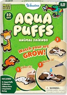 DIY Puffy Keychains, Screen-Free, Mess-Free Activity, Travel & Creative Kit for Girls & Boys Ages 4, 5, 6, 7, 8, 9, 10