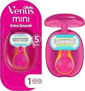 Gillette Venus Extra Smooth Travel Razor Kit for Women, Mini Handle + Refill + Case