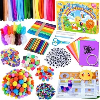 DIY School Supplies Kit with 12 Crafts Design, Craft Box Easter Gifts for Girls Boys Ages 4-12
