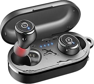 Waterproof, 55H Playtime, Ergonomic Design In Ear buds, App Customize EQ, Bluetooth 5.3 Headphones for Work, Travel, Black