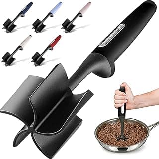 Zulay Kitchen Ground Meat Chopper Tool – 5-Blade Nylon Meat Chopper for Ground Beef, Non-Toxic Food Safe Meat Masher & Breaker, Heat Resistant to 180°C, Dishwasher Safe – Black