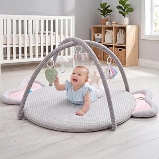 41"×37" Extra Large Mat, 1.18" Thick Padding, Nubby Fleece, Non-Slip Backing, Machine Washable, 1-Minute Setup, Baby Registry