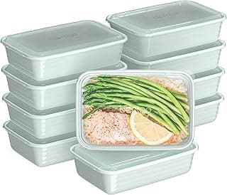 Bentgo Prep Meal Prep Containers with Lids, 20 Piece, PFAS & BPA-Free | 4-Cup Capacity, Portion Control, Stackable, Microwave, Freezer & Dishwasher-Safe, Reusable (Mint)
