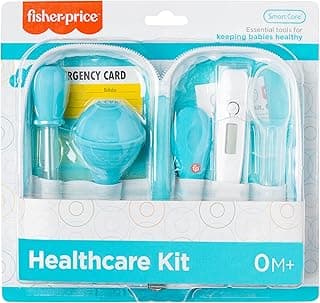 Fisher-Price 6-Piece Baby Healthcare Kit, Newborn Essentials, Baby Gift Set, Includes Medicine Dispensers, Aspirator, Baby Nail Clippers, Baby Thermometer