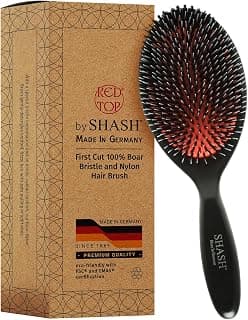 Since 1869 Hand Made In Germany - Nylon and 100% First Cut Boar Bristle Brush Suitable For Normal to Thick Hair - Gently Detangles, No Pulling or Split Ends - Softens Improves Texture, (Large)