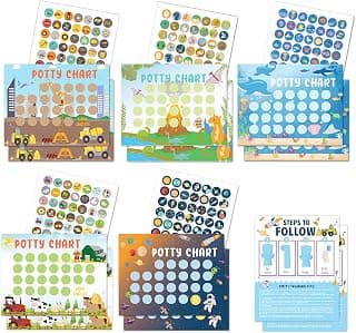 Potty Training Chart for Toddler 5 Fun Styles 17 PCS Potty Chart for Boys with 315 Stickers for Kids Potty Training Reward
